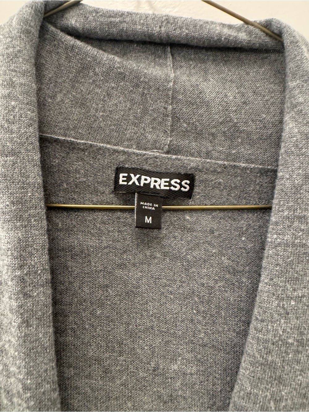Express Women's Gray Deep V-Neck Long Sleeve Top - Picture 3 of 4